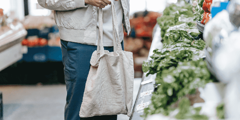 man shopping for groceries