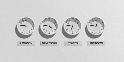 different time zone wall clocks
