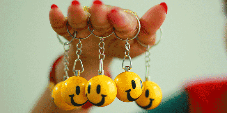 smiley face keyrings