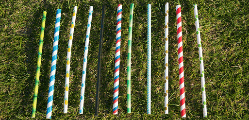 eco friendly straws on grass